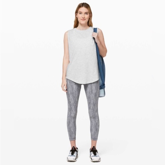 Lululemon Brunswick Muscle Tank Heathered Light Gray 12 Muscle Yoga Gym Workout - Picture 1 of 16